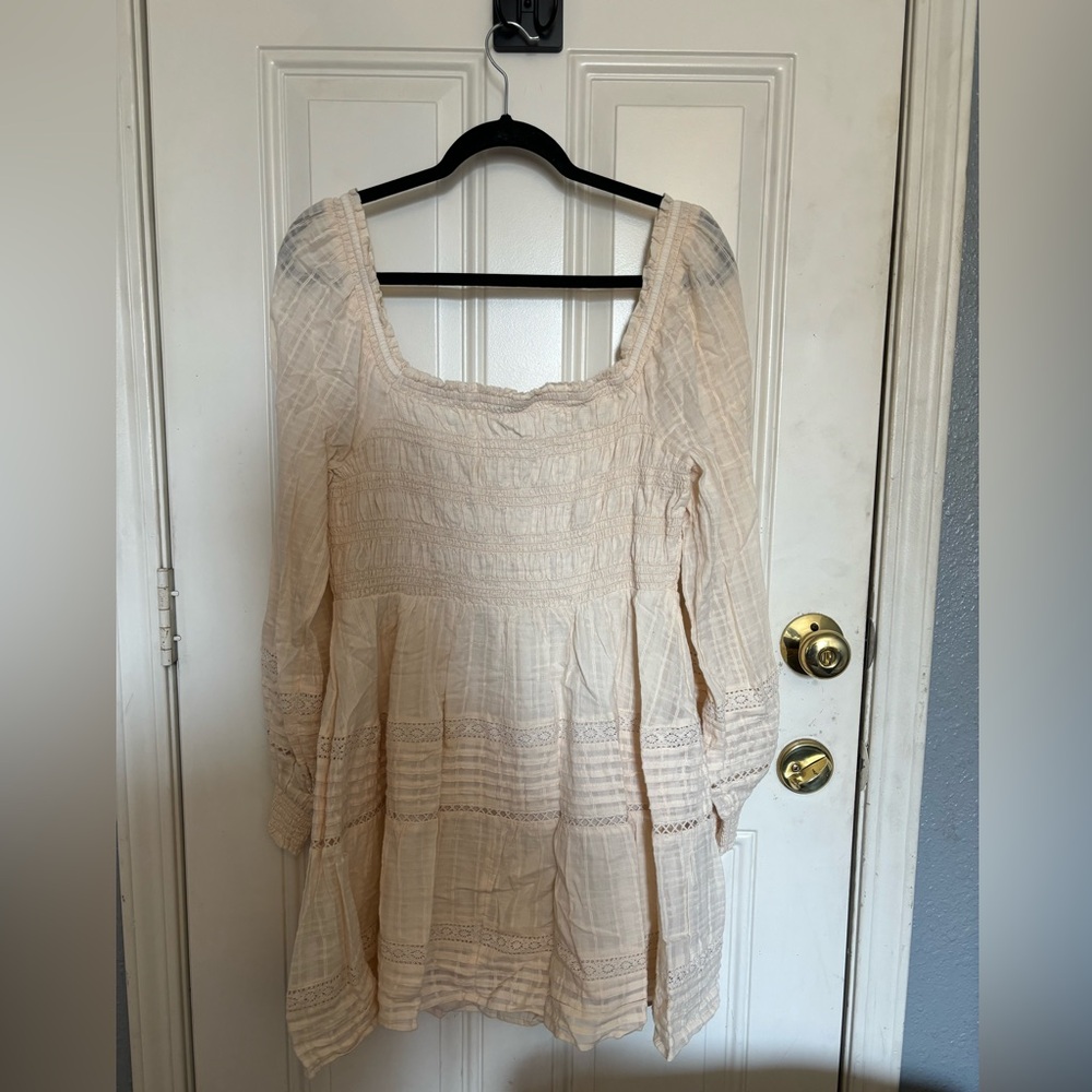AE Long-Sleeve Smocked Mini Dress - Picture 2 of 6